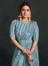 Glorious Looking Saree in Light Blue Colour